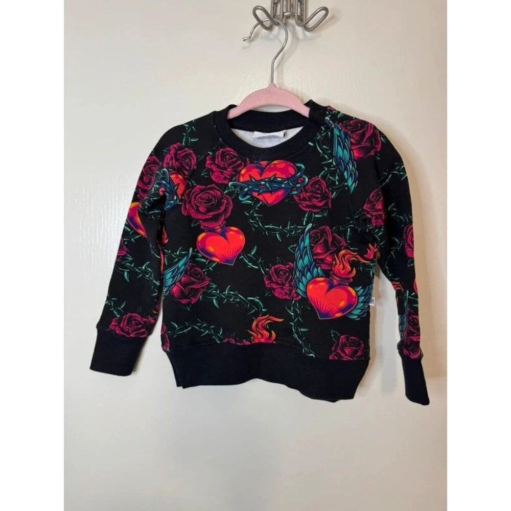Bums & Roses Sacred Heart Bamboo Sweatshirt 6-12M Traditional Tattoo Flash Edgy